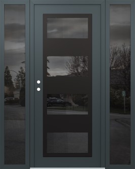 Diamond C2 60" x 80" anthracite/anthracite mirrored Glass Panel black RHI with 2 Sidelites mirrored Glass