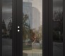 Modern Steel Front Door Diamond C1 60" x 80" black/black clear Glass Panel black RHI with 2 Sidelites mirrored Glass