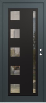 Diamond C3 36" x 80" anthracite/anthracite clear Glass Panel black LHI