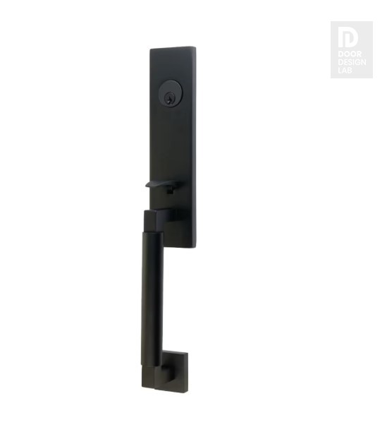 EMTEK HERCULES SMOOTH MONOLITHIC DOUBLE CYLINDER KEYD 4225 FLAT BLACK US19 for Steel Front Doors