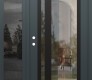 Modern Steel Front Door Diamond C15 50" x 80" anthracite/anthracite clear Glass Panel black RHI with Sidelite mirrored Glass