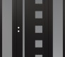 Modern Steel Front Door Diamond C3 64" x 80" black/white frosted Glass Panel black RHI with 2 Sidelites frosted Glass