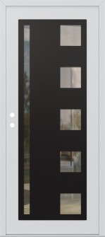 Diamond C3 36" x 80" white/white clear Glass Panel black RHI