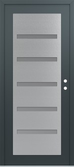 Diamond C7 36" x 80" anthracite/anthracite frosted Glass Panel stainless steel LHI