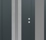 Modern Steel Front Door DIAMOND A2 50" X 80" ANTHRACITE/ANTHRACITE FROSTED GLASS PANEL STAINLESS STEEL LHI WITH SIDELITE FROSTED GLASS