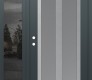 Modern Steel Front Door Diamond C14 52" x 80" anthracite/anthracite frosted Glass Panel stainless steel RHI with Sidelite mirrored Glass