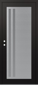 Diamond C6 36" x 80" black/white frosted Glass Panel stainless steel RHI