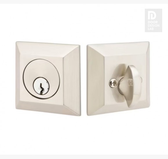 EMTEK QUINCY DEADBOLT DOUBLE CYLINDER 8478 SATIN NICKEL US 15 for Steel Front Doors