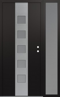 DIAMOND A13 50" X 80" BLACK/WHITE FROSTED GLASS PANEL STAINLESS STEEL LHI WITH SIDELITE FROSTED GLASS