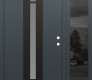 Modern Steel Front Door DIAMOND A5 52" X 80" ANTHRACITE/ANTHRACITE FROSTED GLASS PANEL BLACK LHI WITH SIDELITE MIRRORED GLASS