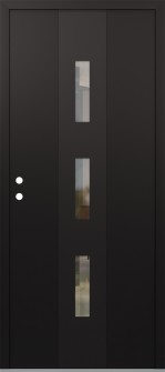 DIAMOND A7 36" X 80" BLACK/BLACK CLEAR GLASS PANEL BLACK RHI