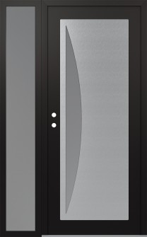 Diamond C13 52" x 80" black/white frosted Glass Panel stainless steel RHI with Sidelite frosted Glass