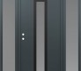 Modern Steel Front Door DIAMOND A1 68" X 80" ANTHRACITE/ANTHRACITE FROSTED GLASS PANEL BLACK RHI WITH 2 SIDELITES FROSTED GLASS