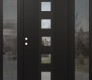 DIAMOND A13 64" X 80" BLACK/BLACK CLEAR GLASS PANEL BLACK LHI WITH 2 SIDELITES MIRRORED GLASS