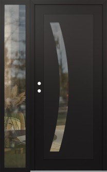 Diamond C4 48" x 80" black/black clear Glass Panel black RHI with Sidelite clear Glass