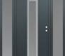 Modern Steel Front Door DIAMOND A1 60" X 80" ANTHRACITE/ANTHRACITE FROSTED GLASS PANEL STAINLESS STEEL LHI WITH 2 SIDELITES FROSTED GLASS