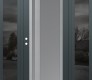 Modern Steel Front Door Diamond C15 60" x 80" anthracite/anthracite frosted Glass Panel stainless steel RHI with 2 Sidelites mirrored Glass