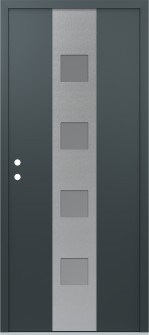 DIAMOND A12 36" X 80" ANTHRACITE/ANTHRACITE FROSTED GLASS PANEL STAINLESS STEEL RHI