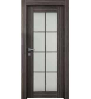 Palladio 8 Lite Vetro Gray Oak Single Doors