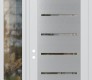 Modern Steel Front Door Diamond C11 48" x 96" white/white clear Glass Panel stainless steel RHI with Sidelite and Transom clear Glass