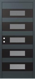 Diamond D5 36" x 80" anthracite/anthracite frosted Glass Panel black RHI