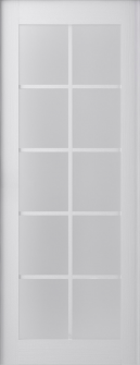 DOOR SLAB PALLADIO 10 LITE VETRO BIANCO NOBLE 32" X 84" X 1 9/16" TEMPERED FROSTED GLASS