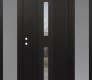 DIAMOND A6 68" X 80" BLACK/BLACK CLEAR GLASS PANEL BLACK LHI WITH 2 SIDELITES FROSTED GLASS