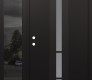 Modern Steel Front Door DIAMOND A3 50" X 80" BLACK/WHITE FROSTED GLASS PANEL BLACK RHI WITH SIDELITE MIRRORED GLASS