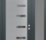 Modern Steel Front Door Diamond C8 52" x 96" anthracite/anthracite clear Glass Panel stainless steel LHI with Sidelite and Transom frosted Glass