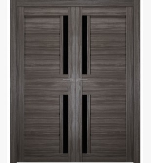 Esta Bl Vetro Gray Oak Double doors