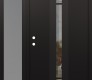 Modern Steel Front Door DIAMOND A4 50" X 80" BLACK/BLACK CLEAR GLASS PANEL BLACK RHI WITH SIDELITE FROSTED GLASS