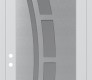 Modern Steel Front Door Diamond C12 36" x 96" white/white frosted Glass Panel stainless steel RHI with Transom frosted Glass