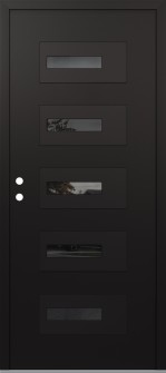 Diamond D6 36" x 80" black/black mirrored Glass Panel black RHI