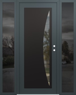 Diamond C13 68" x 80" anthracite/anthracite clear Glass Panel black LHI with 2 Sidelites mirrored Glass