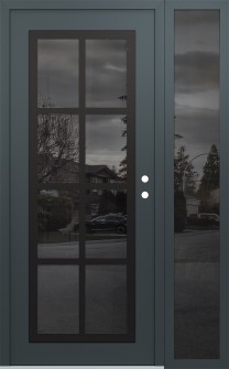 Diamond C16 50" x 80" anthracite/anthracite mirrored Glass Panel black LHI with Sidelite mirrored Glass