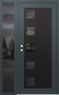 Diamond C5 48" x 80" anthracite/anthracite mirrored Glass Panel black RHI with Sidelite mirrored Glass