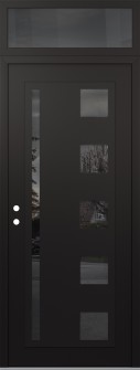 Diamond C3 36" x 96" black/black mirrored Glass Panel black RHI with Transom mirrored Glass
