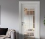 Palladio 8 Lite Clear Vetro Bianco Noble Modern Interior Frameless Door by Belldinni