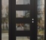 Modern Steel Front Door Diamond C2 60" x 80" black/black clear Glass Panel black LHI with 2 Sidelites clear Glass