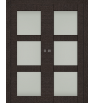 Avanti 3 Lite Vetro Black Apricot Double pocket doors