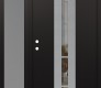 Modern Steel Front Door DIAMOND A3 52" X 80" BLACK/BLACK CLEAR GLASS PANEL STAINLESS STEEL RHI WITH SIDELITE FROSTED GLASS