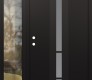 Modern Steel Front Door DIAMOND A3 48" X 80" BLACK/WHITE FROSTED GLASS PANEL BLACK RHI WITH SIDELITE CLEAR GLASS