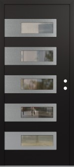 Diamond D3 36" x 80" black/black clear Glass Panel stainless steel LHI