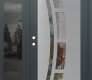 Modern Steel Front Door Diamond C12 52" x 80" anthracite/anthracite clear Glass Panel stainless steel RHI with Sidelite mirrored Glass