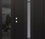 Modern Steel Front Door DIAMOND A4 50" X 80" BLACK/WHITE FROSTED GLASS PANEL BLACK RHI WITH SIDELITE MIRRORED GLASS