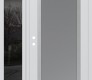 Modern Steel Front Door Diamond C1 48" x 80" white/white frosted Glass Panel stainless steel RHI with Sidelite mirrored Glass