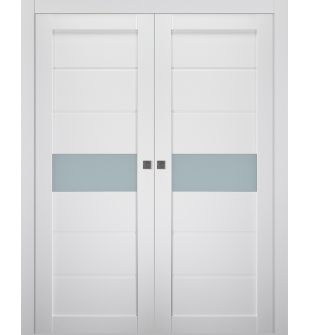 Edna Vetro Bianco Noble Double pocket doors