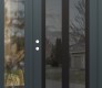 Modern Steel Front Door Diamond C14 48" x 80" anthracite/anthracite mirrored Glass Panel black RHI with Sidelite clear Glass