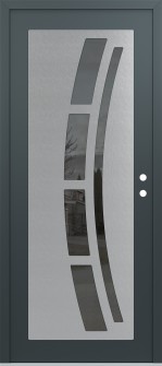Diamond C12 36" x 80" anthracite/anthracite mirrored Glass Panel stainless steel LHI
