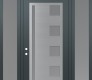 Modern Steel Front Door Diamond C3 60" x 96" anthracite/anthracite frosted Glass Panel stainless steel RHI with 2 Sidelites and Transom frosted Glass